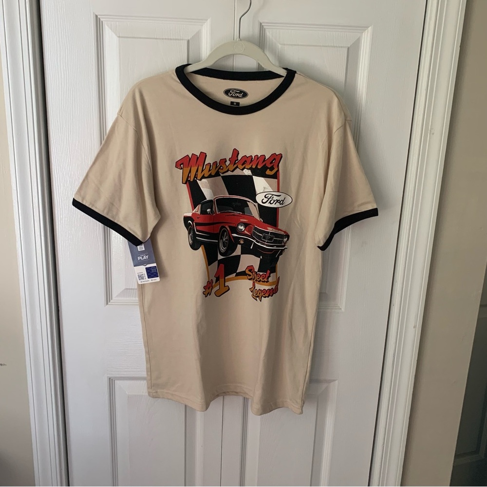 Ford Mustang Beige Graphic T-Shirt